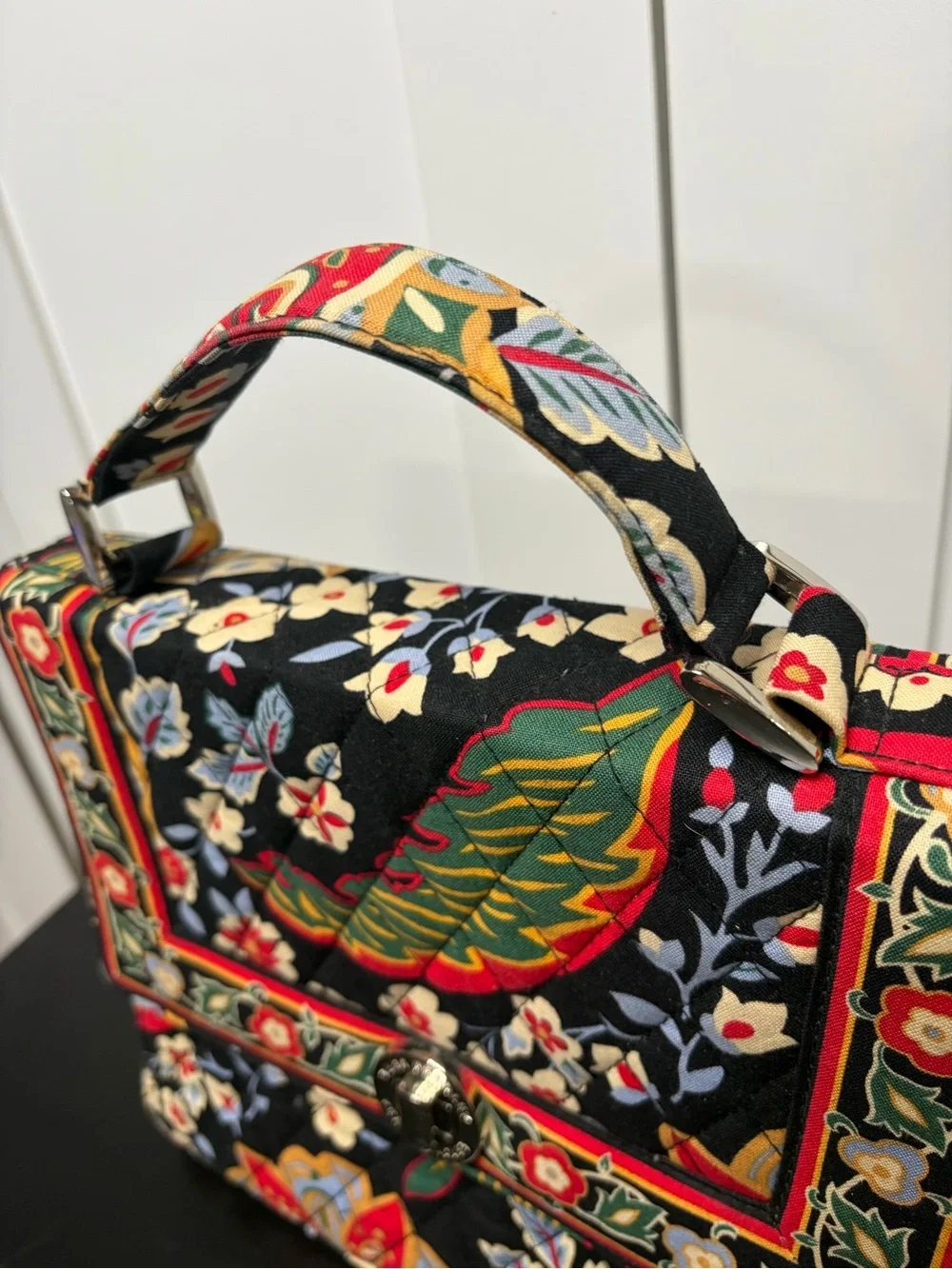 Vera Bradley - Retired - Quilted Versailles Julie Convertible Top Handle Bag